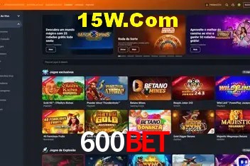 Interface moderna da plataforma 600Bet